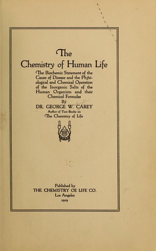 The chemistry of human life