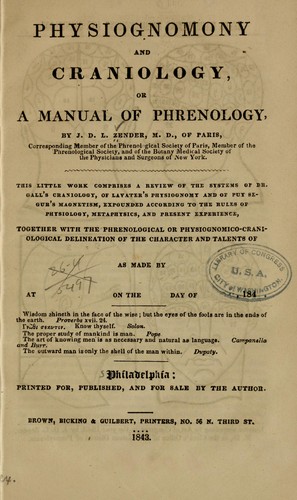 Physiognomony and craniology