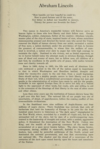 Abraham Lincoln; address delivered in Memorial hall