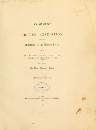 An account of the British expedition above the highlands of the Hudson river