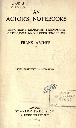 An actor's notebooks