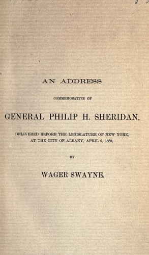 An address commemorative of General Philip H. Sheridan