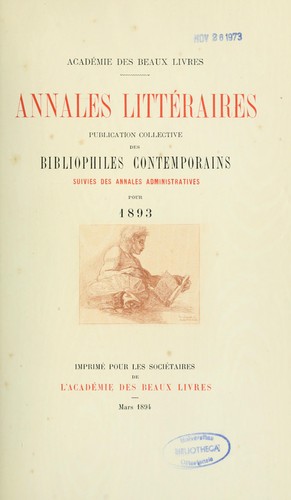 Annales-- des Bibliophiles contemporains-- 1889/90-1894