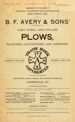Annual illustrated catalogue and price-list of cast, steel, and chilled plows, planters, cultivators and harrows
