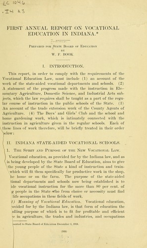 Annual report on vocational education in Indiana