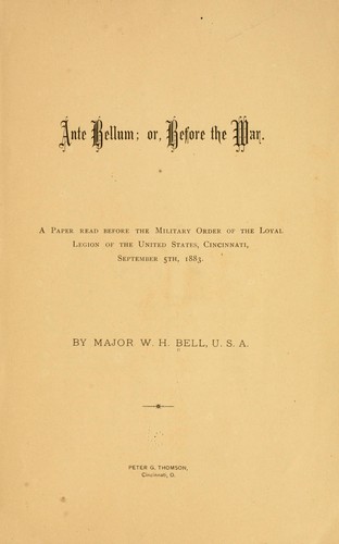 Ante bellum