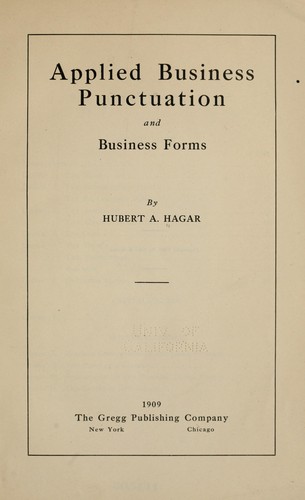 Applied business punctuation and business forms