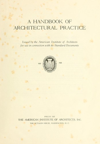 Handbook of architectural practice