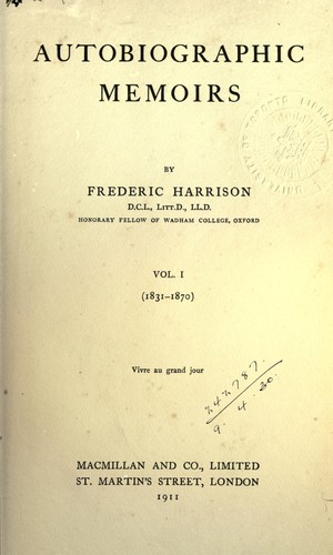 Autobiographic memoris