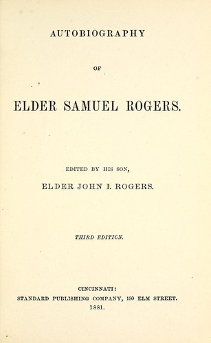 Autobiography of Elder Samuel Rogers