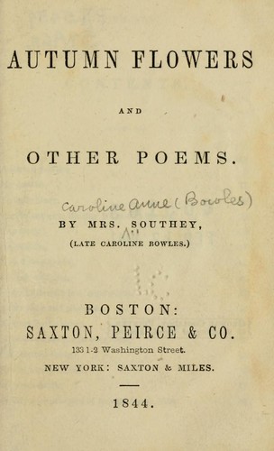 Autumn flowers and other poems