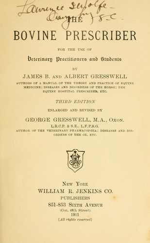 The Bovine prescriber