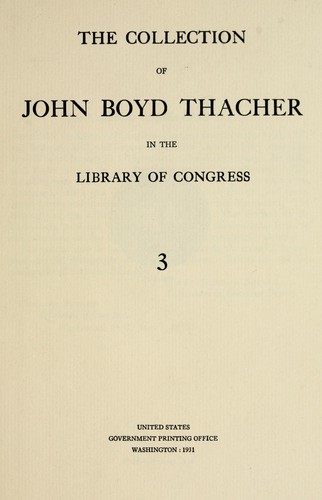 Catalogue of the John Boyd Thacher collection of incunabula