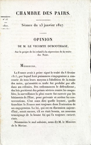 Chambre des Pairs. Séance du 23 janvier 1827