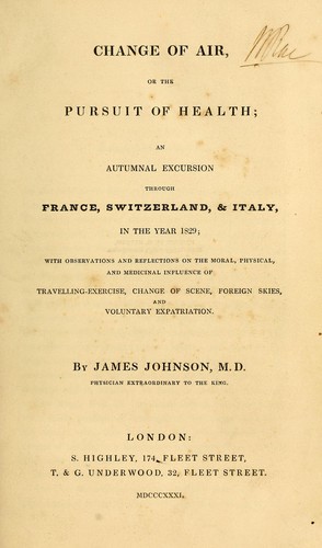 Change of air, or, The pursuit of health