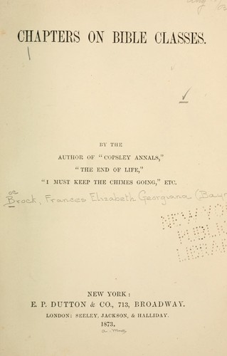 Chapters on Bible classes