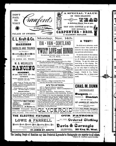 Ida van Cortland and company in 'Twixt love and honor'