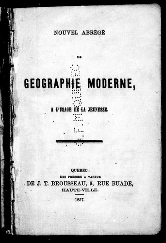 Nouvel abrégé de géographie moderne à l'usage de la jeunesse