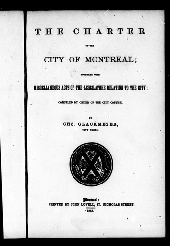 The charter of the city of Montreal