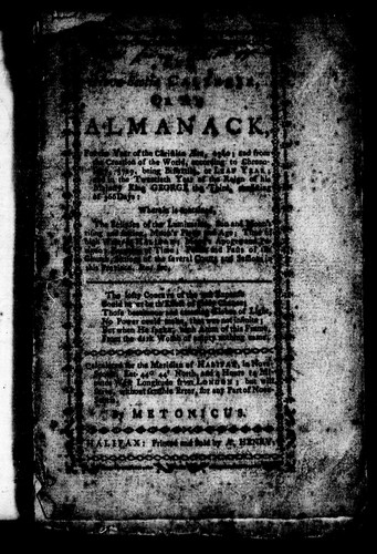 The Nova Scotia calender, or, An Almanack for the year of the Christian ñra, 1780