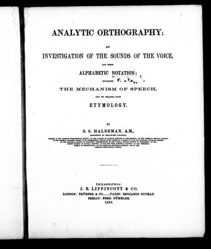 Analytic orthography