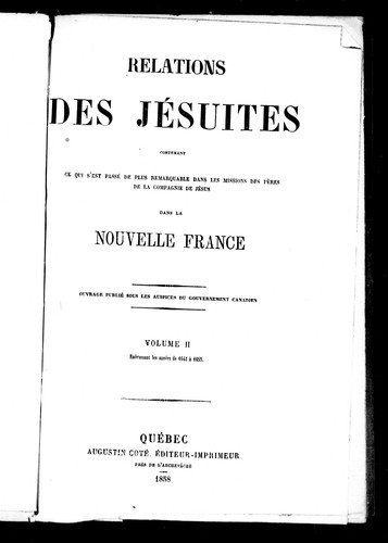 Relations des Jésuites