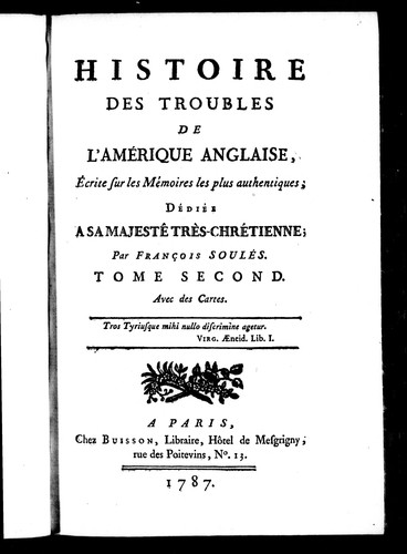 Histoire des troubles de l'Amérique anglaise