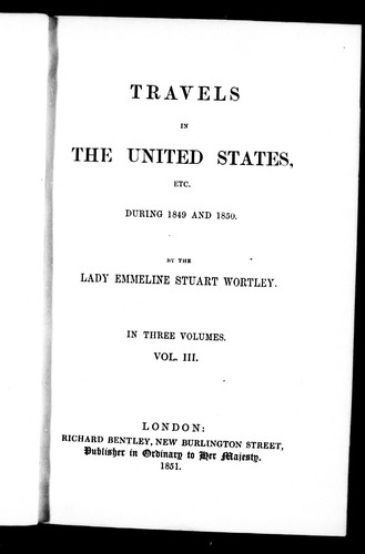 Travels in the United States, etc., during 1849 and 1850
