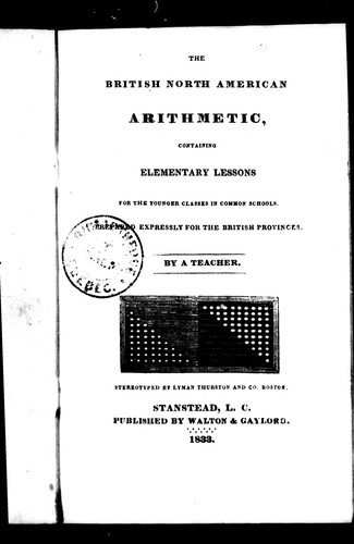 The British North American arithmetic