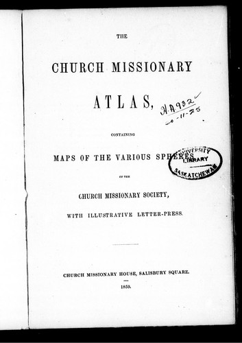 The Church missionary atlas