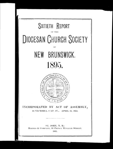 Sixtieth report of the Diocesan Church Society of New Brunswick, 1895