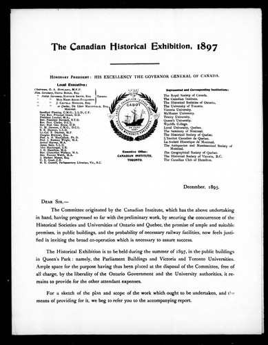 The Canadian Historical Exhibition, 1897