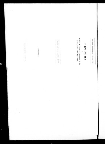 Petition of Robert F. Gourlay, presented, 19th May 1846