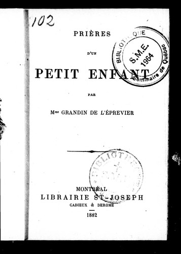 Prières d'un petit enfant