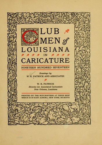 Club men of Louisiana in caricature
