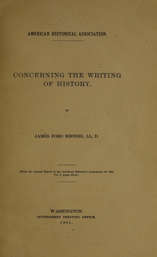 Concerning the writing of history