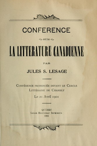 Conférence sur la littérature canadienne