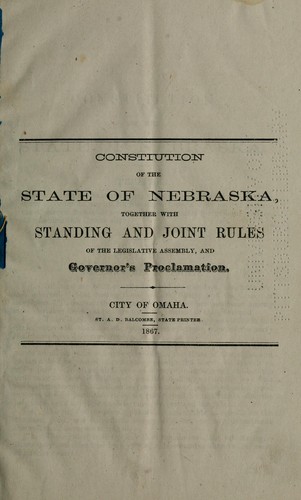 Constitution of the state of Nebraska