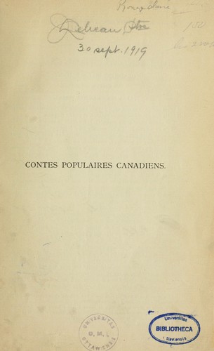 Contes, croyances et dictons populaires canadiens