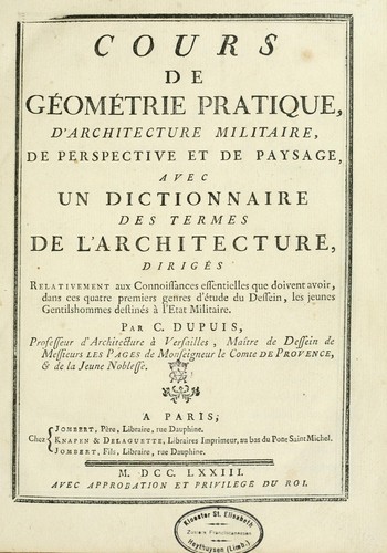 Cours de géométrie pratique, d'architecture militaire, de perspective et de paysage