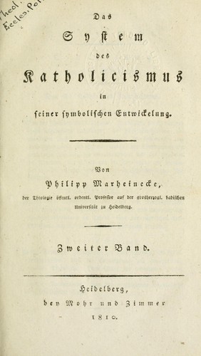 Das System des Katholicismus in seiner Symbolischen Entwickelung
