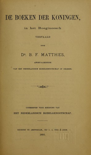 De Boeken der Koningen in het Boegineesch