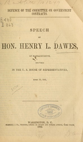Defence of the Committee on government contracts