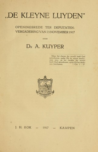 De 'kleyne luyden'