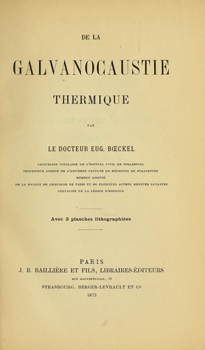 De la galvanocaustie thermique