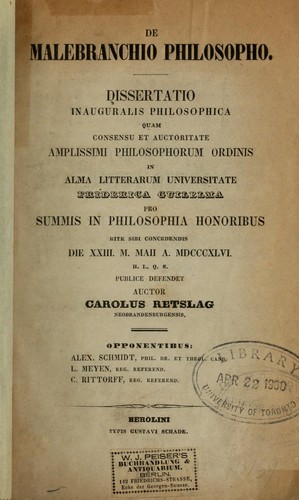 De Malebranchio philosopho