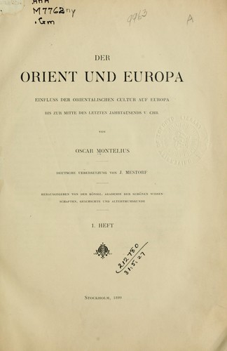 Der Orient und Europa