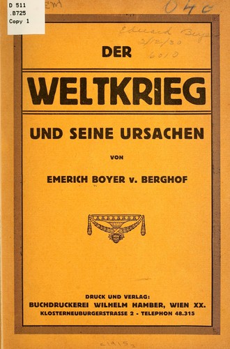 Der Weltkrieg und seine Ursachen