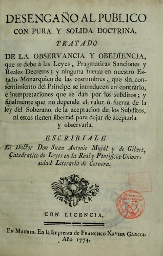 Desengaño al publico con pura y solida doctrina