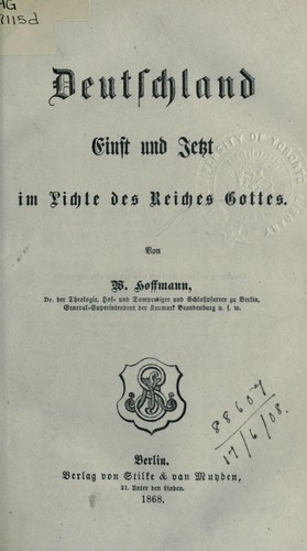 Deutschland einst und jetzt im Lichte des Reiches Gottes